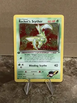 Pokemon Rocket's Scyther 1st Edition 13/132 Gym Heroes Holo SWIRL! NM - Image 4