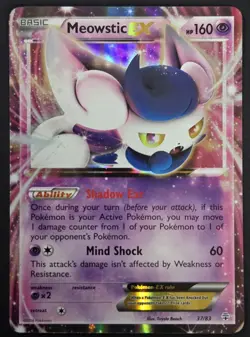 Pokemon TCG: XY Generations - Meowstic EX (37/83) Ultra Rare LP - Image 1