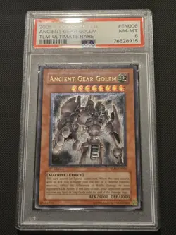 Yugioh Ancient Gear Golem TLM-EN006 Ultimate 1st Edition PSA 8 NM - Image 1