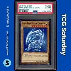 2016 YU-GI-OH! MEGA-TINS LIMITED ED #CT13-EN008 BLUE-EYES WHITE DRAGON PSA 6 - Image 1