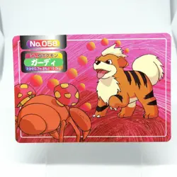 058 Growlithe Top Pokemon Card Nintendo GAME Freak TV TOKYO japan Anime - Image 1