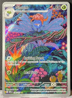Pokemon Gloom 198/197 Obsidian Flames Illustration Rare Full Art Card NM - Image 1