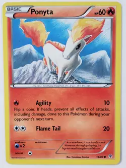 Ponyta 14/83 LP / VLP - XY Generations Pokemon Card - Tomokazu Komiya Art - Image 1