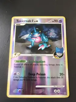 Toxicroak G 40/127 Platinum Pokemon Reverse Holo Card - Image 1