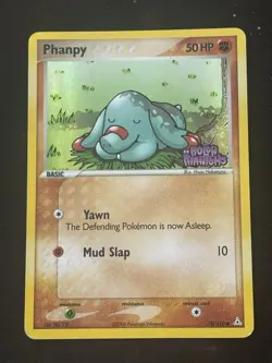 Pokemon card Phanpy 75/110 EX Holon Phantoms Stamped Holo Promo LP - Image 1