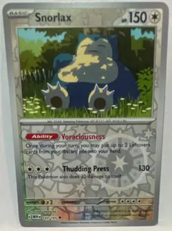 Snorlax - SV: Scarlet & Violet 151 (MEW) Reverse Holo Pokemon Card - Image 1