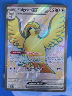Pidgeot ex 221/091 - Shiny Ultra Rare - Paldean Fates - Pokemon Card NM - Image 3