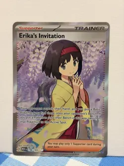 Pokemon Erika's Invitation 196/165 Ultra Rare Full Art Holo Trainer Card - Image 1