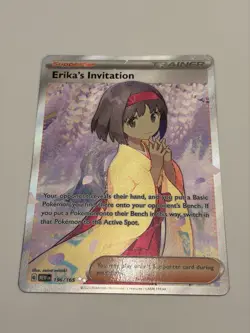 Pokemon Erika's Invitation 196/165 Ultra Rare Full Art Holo Trainer Card - Image 3