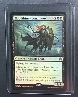 MTG FOIL Bloodthirsty Conqueror Foundations 0058 NM Magic the Gathering Promo - Image 1