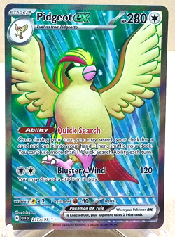 Pidgeot Ex 217/197 Ultra Rare - SV03: Obsidian Flames Pokemon TCG NM - Image 1