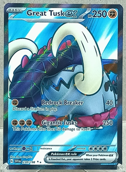 Great Tusk Ex 230/198 Ultra Rare SV01: Scarlet & Violet Base Set Pokemon TCG NM - Image 1