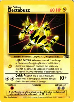 Pokemon TCG Electabuzz 2 Warner Bros Movie Black Star Promo LP - Image 1