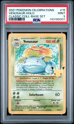 2021 POKEMON CELEBRATIONS CLASSIC COLL #15 VENUSAUR-HOLO PSA 9 - Image 1