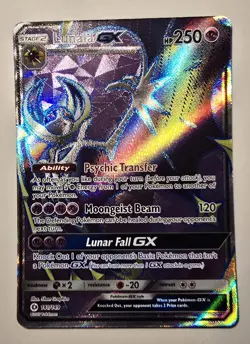 Pokemon Lunala GX #141 Sun & Moon Base Set Full Art Ultra Rare- NM - Image 1