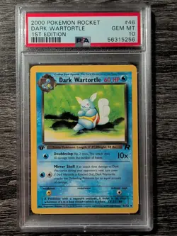 2000 Pokemon Rocket Dark Wartortle 1st PSA 10 - Image 1