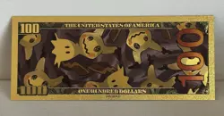 24k Gold Foil Pokemon Mimkyu Banknote Set Collectible Novelty Art - Image 2