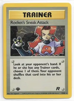 Pokemon TCG Team Rocket 1st Edition Trainer Rocket's Sneak Attack #72/82 NM/MT - Image 1