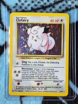 Pokemon Clefairy Holo Rare Base Set 5/102 Basic 40HP English Wizards 1999 - Image 1