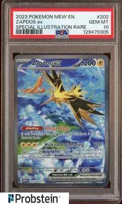 2023 Pokemon MEW EN Special Illustration Rare #202 Zapdos ex PSA 10 GEM MINT - Image 1