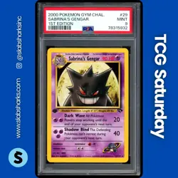 2000 POKEMON GYM CHALLENGE 1ST EDITION #29/132 SABRINA'S GENGAR NON HOLO PSA 9 - Image 1