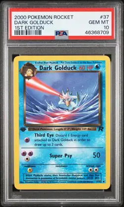 2000 POKEMON ROCKET 1ST EDITION #37 DARK GOLDUCK PSA 10 - Image 1