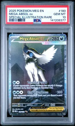 2025 Pokemon Mega Evolution #180 Mega Absol Ex Special Illustration Rare PSA 10 - Image 1