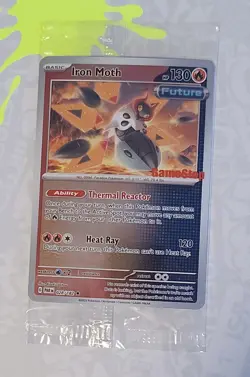Pokemon 028/182, Iron Moth, SW&SH Paradox Rift, GameStop Promo, Holo, (SEALED) - Image 1