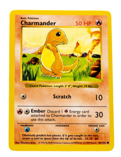 Charmander Pokemon Base Set 46/102 Shadowless Non-Holo Near Mint - Image 1