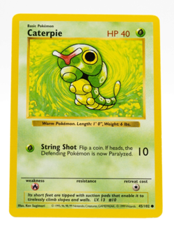 Caterpie Pokemon Base Set 45/102 Shadowless Non-Holo Near Mint - Image 1