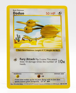 Doduo Pokemon Base Set 48/102 Shadowless Non-Holo LP - Image 1