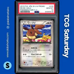 2013 POKEMON JP B&W PROMO POKEMON FAIR/7-11 #235 EEVEE HOLO PSA 10 - Image 1