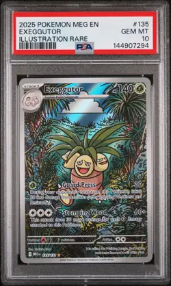 2025 POKEMON MEG EN-MEGA EVOLUTION ILLUSTRATION RARE #135 EXEGGUTOR PSA 10 - Image 1