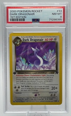 2000 POKEMON ROCKET #33 DARK DRAGONAIR 1ST EDITION PSA 8 NM-MT - Image 1