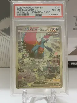 2023 Pokemon Paradox Rift Special Illustration Rare #251: ROARING MOON ex: PSA 8 - Image 1