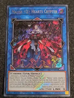 Yugioh Maliss Q Hearts Crypter 25LP-EN016 Emblazoned Secret Rare - Image 1