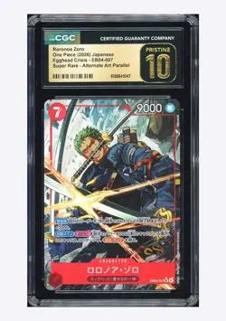 One Piece CGC 10 PRISTINE Roronoa Zoro SR Alt Art 2026 EB04-007 EB04 Japanese - Image 1