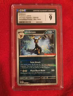 2023 Pokemon Gamestop Umbreon Stamp Promo 130/197 Card OBF CGC 9 Mint - Image 1