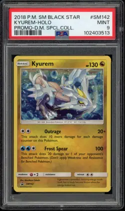 2018 PSA 9 Pokemon Kyurem SM142 Dragon Majesty Special Col Black Star Promo Card - Image 1