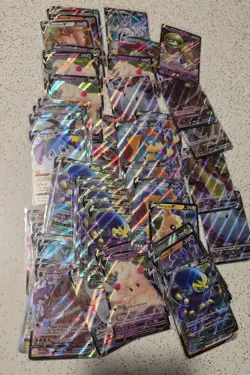 Pokemon V and Vmax Card Lot - 55 NM Cards - Image 1
