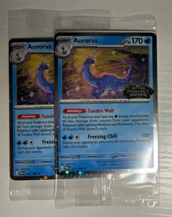 2 Aurorus Promo Card Cosmo Holo Pokemon Perfect Order Stamp 024/088 Barnes Noble - Image 1