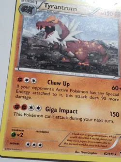 Tyrantrum 62/111 VLP - XY Furious Fists Pokemon Card - 5ban Graphics - Image 2