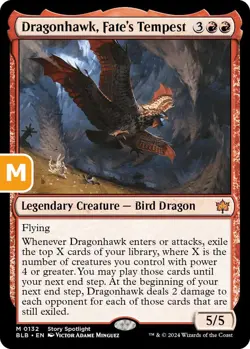 MTG Dragonhawk Fate's Tempest Bloomburrow Mythic Legendary Creature NM - Image 1