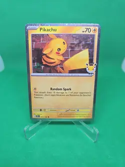 2026 Pikachu 051/162 Pokemon Day 30th Anniversary Stamped Promo TCG Cosmo Holo - Image 1