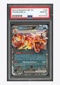 Pokemon PSA 10 Charizard ex Ultra Rare 2023 125/197 OBF English - Image 1