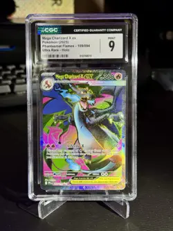CGC 9 Mega Charizard X ex 109/094 Ultra Rare Phantasmal Flames Pokemon Card - Image 1