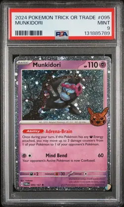 2024 POKEMON TRICK OR TRADE #095 MUNKIDORI PSA 9 - Image 1