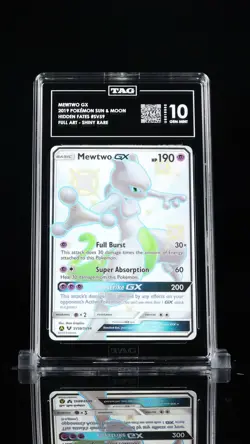 Pokemon TCG Mewtwo GX SV59/SV94 Holo Full Art Shiny Rare Tag 10 Gem Mint - Image 1