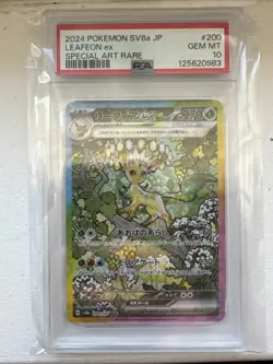 Pokemon 2024 Leafeon ex 200/187 Special Art Rare SV8a Japanese GEM MINT PSA 10 - Image 1