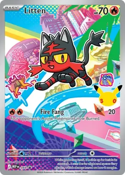 Litten MEP 044 - Pokemon First Partner 30th Anniversary Black Star Promo - Image 1